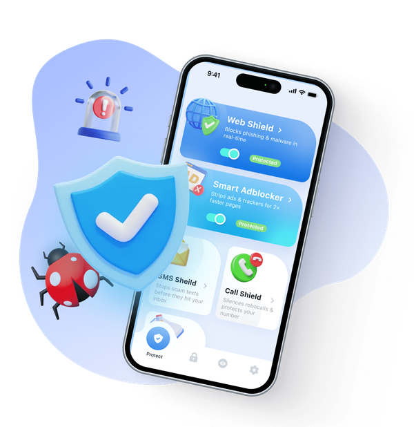Blue Hammer AntiVirus Protection interface showcasing mobile security features